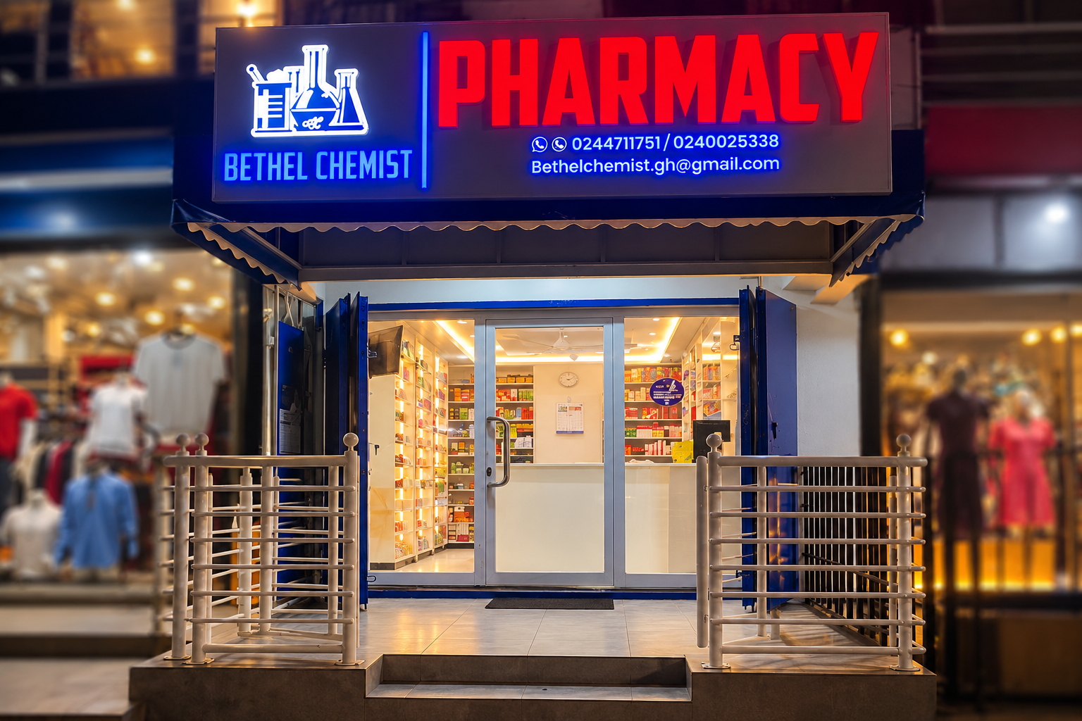 Modern Bethel Chemist Limited pharmacy storefront